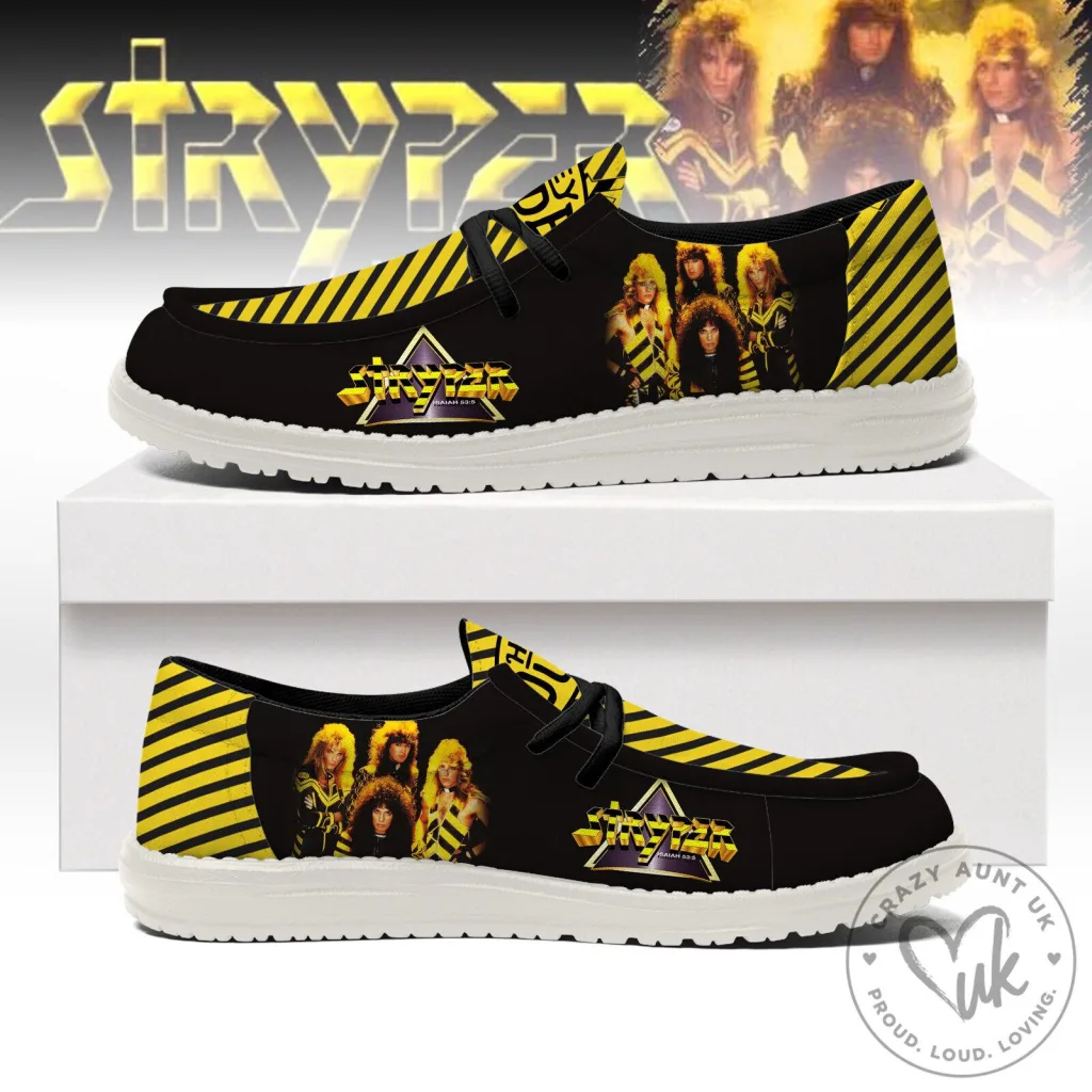 Stryper Band Yellow Black Striped Loafer Shoes