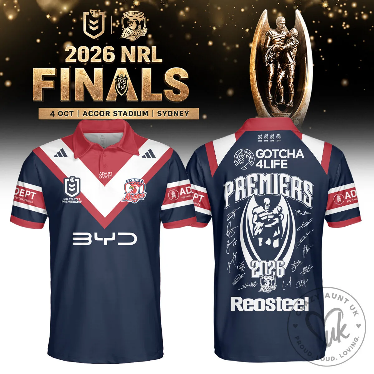 Sydney Roosters 2026 National Rugby League Finals Champions Polo Shirt