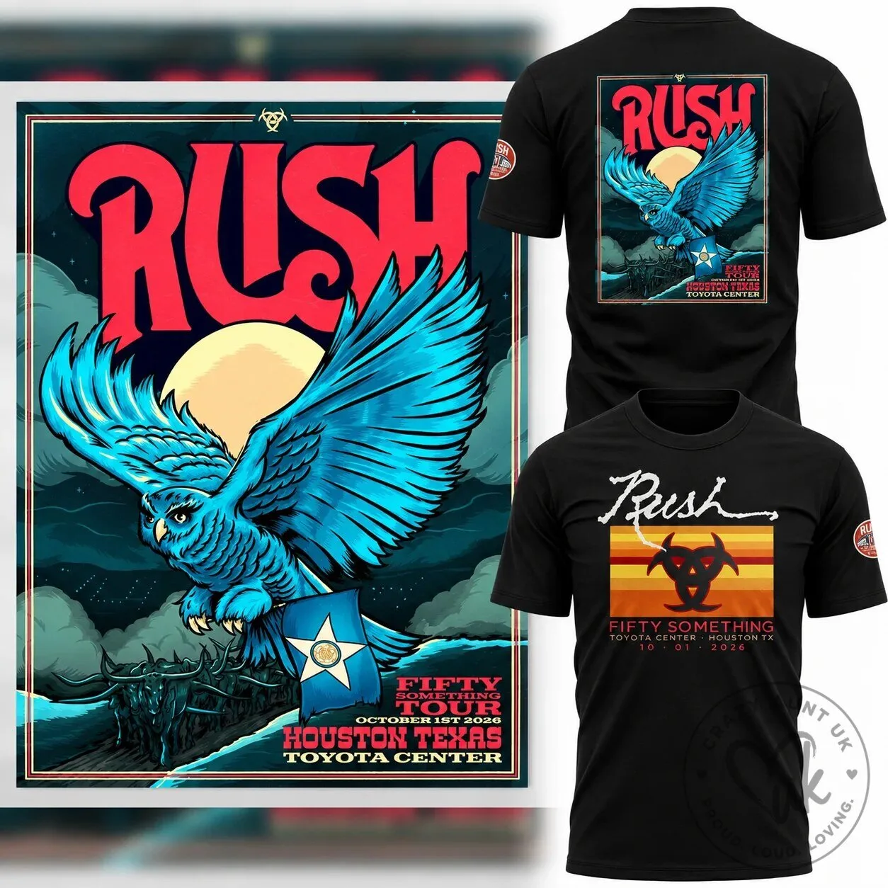Houston Concert T-Shirt for the 2026 Fifty Something Tour by Rush Band