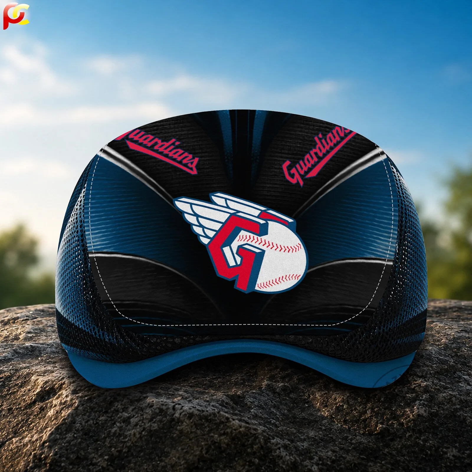 Cleveland Guardians MLB Mesh Flat Cap Golf Hat 10 Cleveland Guardians MLB Mesh Flat Cap Golf Hat