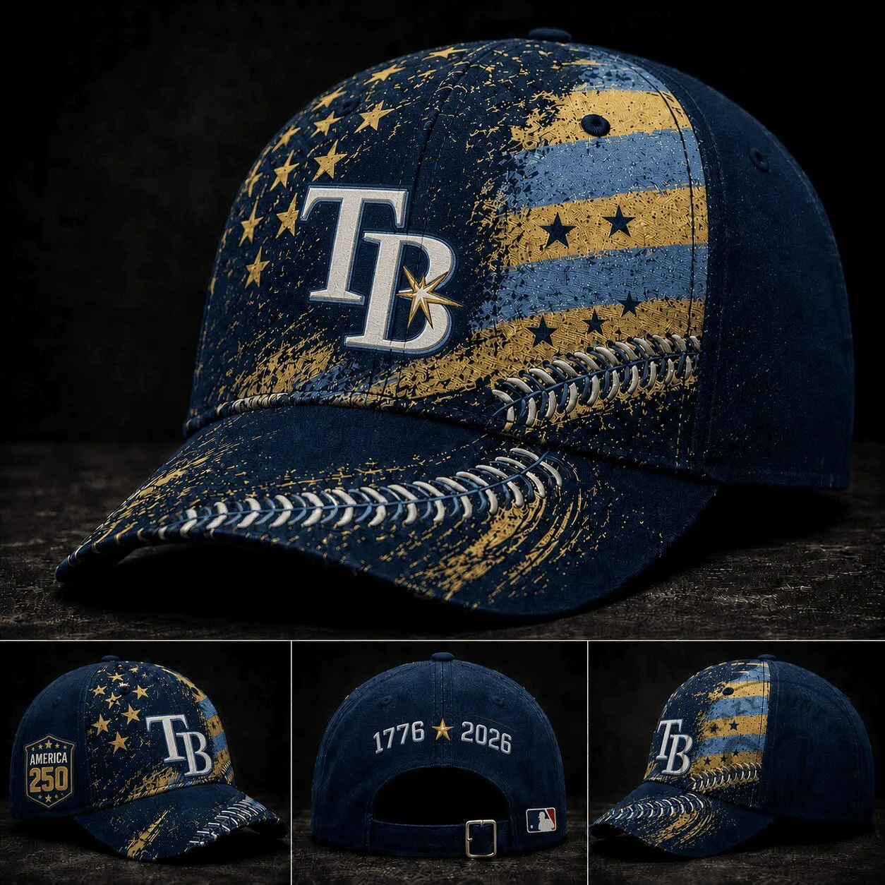 Tampa Bay Rays Baseball Cap America 250th Anniversary Edition 4 Tampa Bay Rays Baseball Cap America 250th Anniversary Edition
