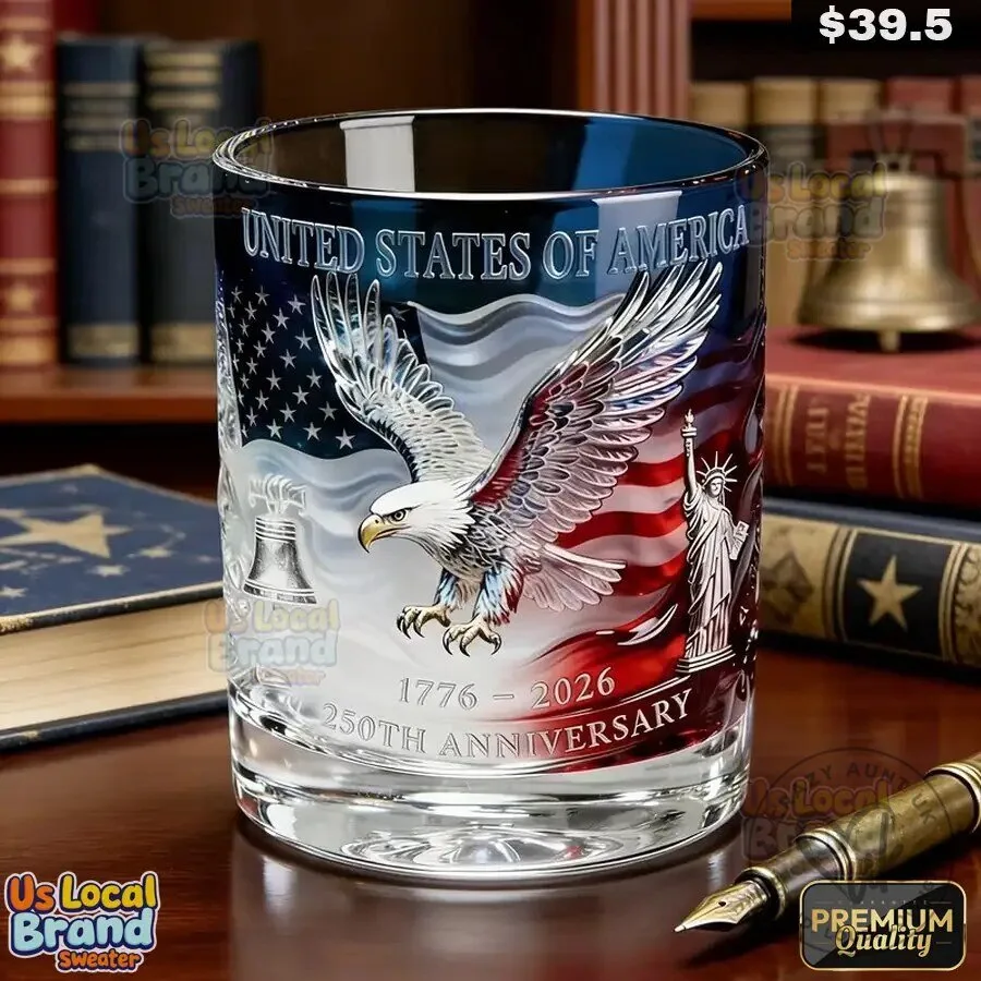 United States of America 250th Anniversary Eagle Whiskey Drinking Glass 9 United States of America 250th Anniversary Eagle Whiskey Drinking Glass
