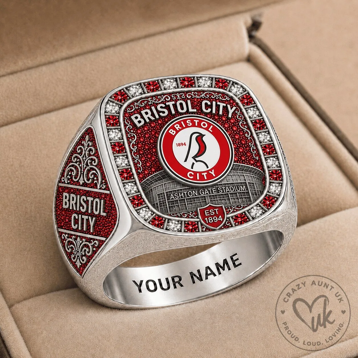 Bristol City Football Club Championship Ring with Custom Engraving 1 Bristol City Football Club Championship Ring with Custom Engraving