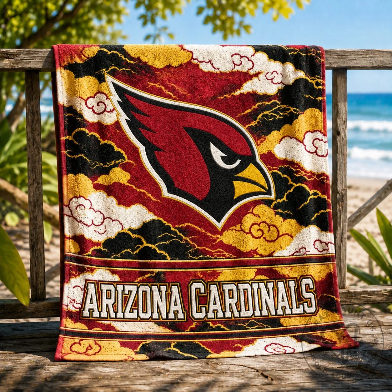 Arizona Cardinals Football Team Logo Beach Towel for Summer Vacation