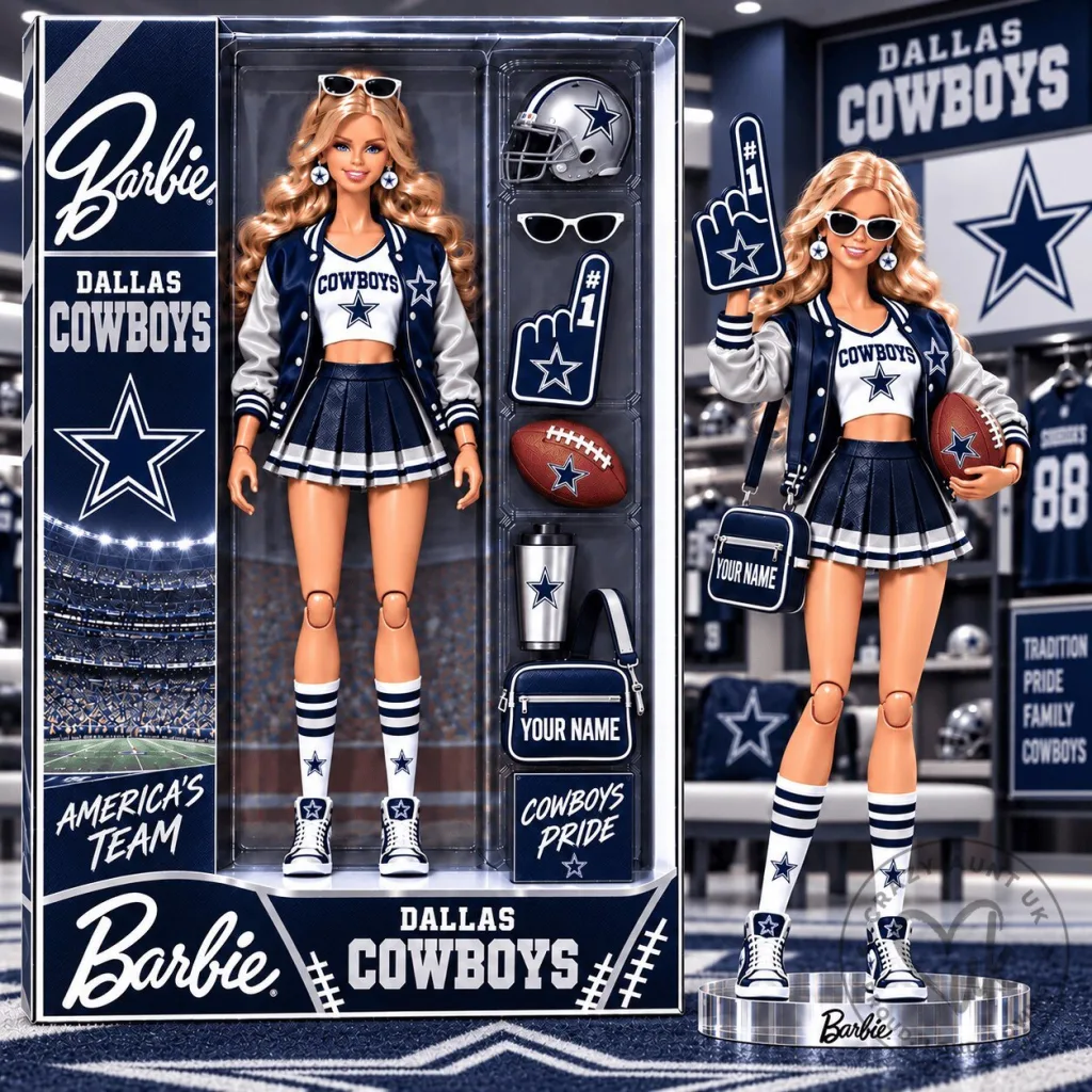 Dallas Cowboys Barbie Doll Collectible Football Fan Gift Dallas Cowboys Barbie Doll Collectible Football Fan Gift