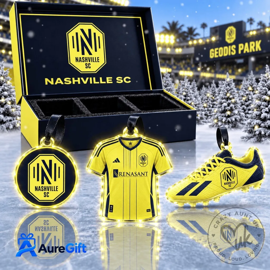 Nashville SC MLS Christmas Kickoff Personalized Set of 3 Acrylic Ornaments Nashville SC MLS Christmas Kickoff Personalized Set of 3 Acrylic Ornaments