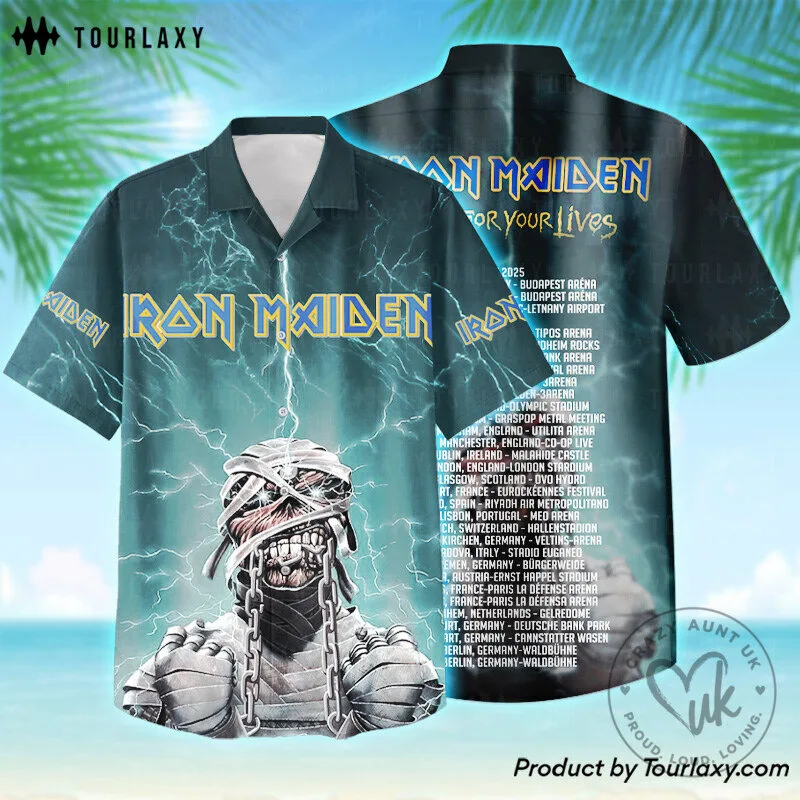 Iron Maiden Run For Your Lives Eddie The Mummy Hawaiian Shirt