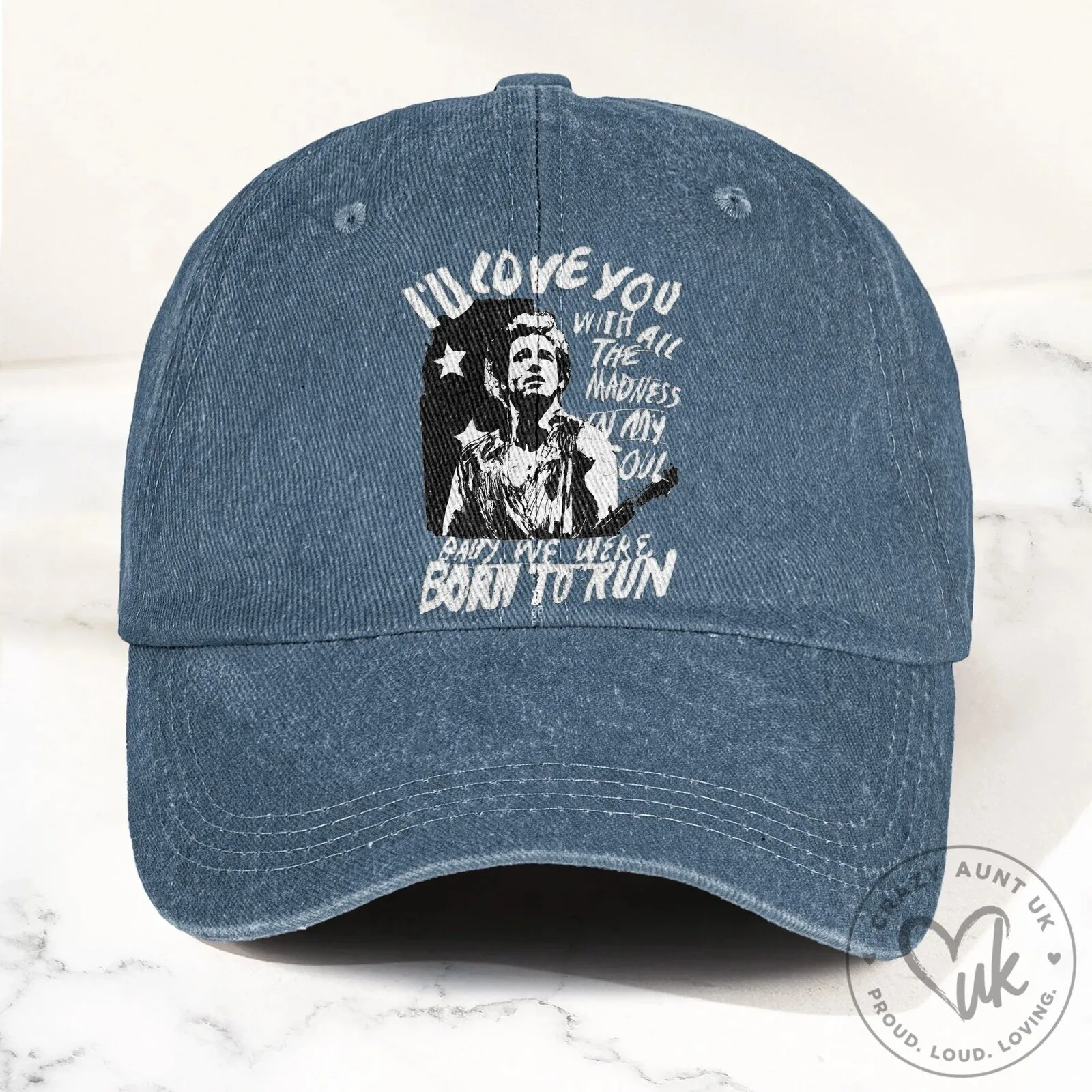 Bruce Springsteen Born to Run Lyrics Embroidered Denim Cap Hat 18 Bruce Springsteen Born to Run Lyrics Embroidered Denim Cap Hat