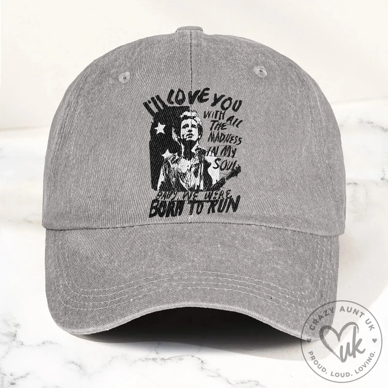 Bruce Springsteen Born to Run Lyrics Embroidered Denim Cap Hat 19 Bruce Springsteen Born to Run Lyrics Embroidered Denim Cap Hat