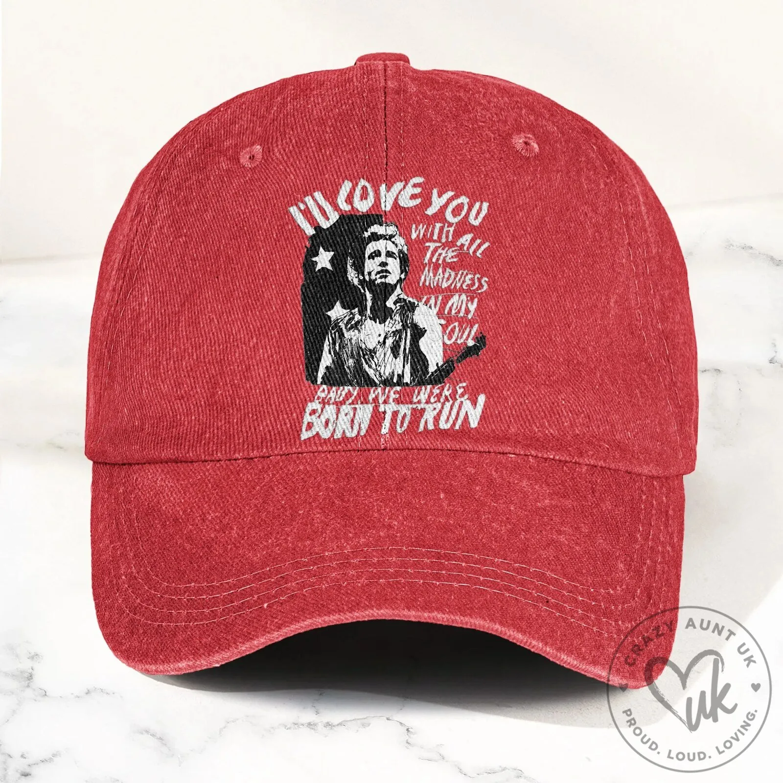 Bruce Springsteen Born to Run Lyrics Embroidered Denim Cap Hat 21 Bruce Springsteen Born to Run Lyrics Embroidered Denim Cap Hat