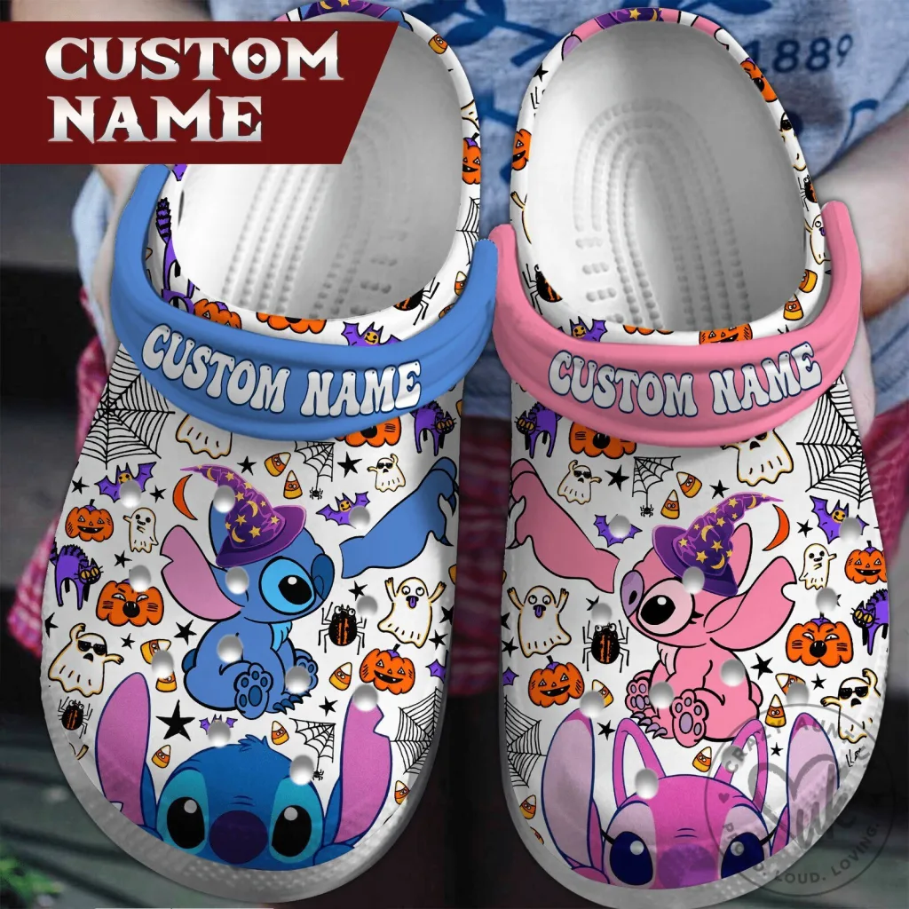 Lilo and Stitch Halloween Custom Name Clogs Crocband Shoes Lilo and Stitch Halloween Custom Name Clogs Crocband Shoes