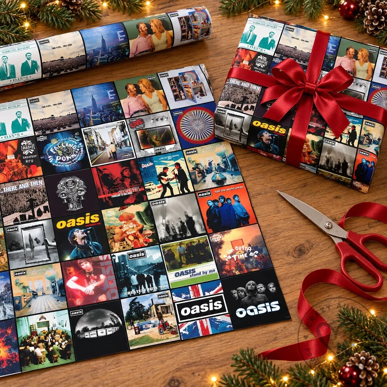 Oasis Album Covers Britpop Music Gift Wrapping Paper Roll