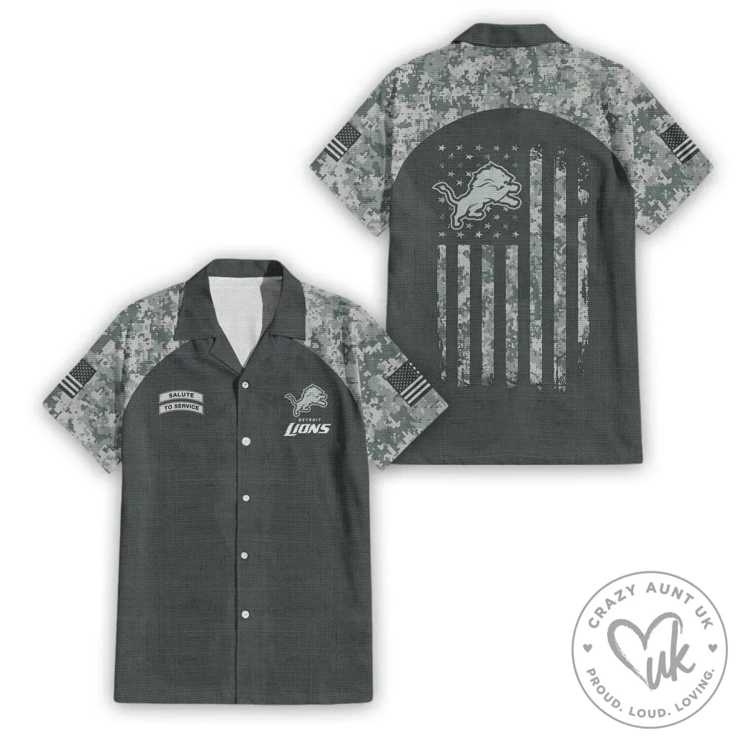 Detroit Lions Salute To Service Hawaiian Shirt