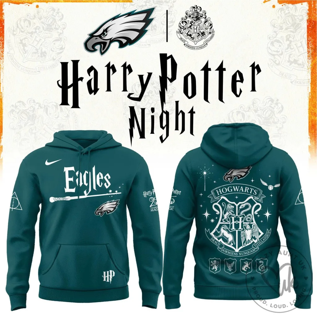 Philadelphia Eagles Harry Potter Night Limited Edition Teal Hoodie Philadelphia Eagles Harry Potter Night Limited Edition Teal Hoodie