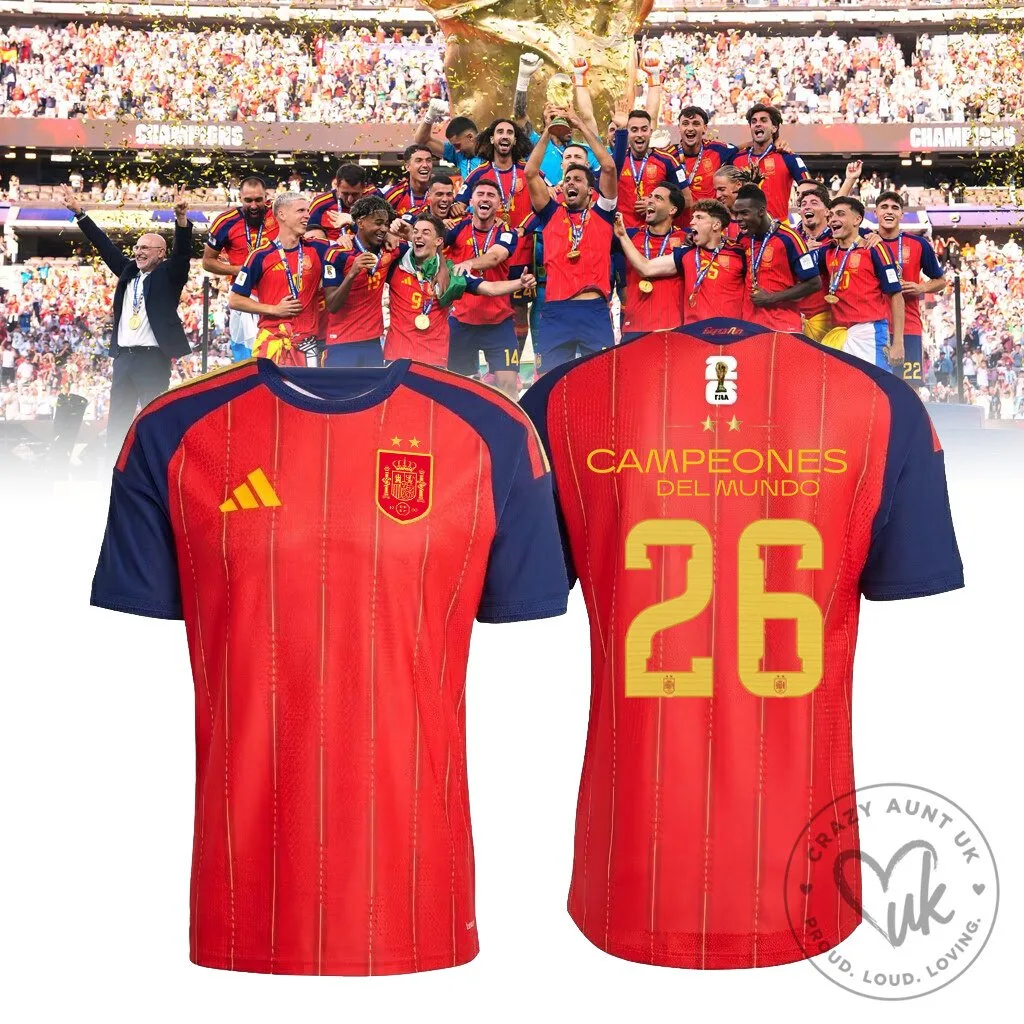 Spain National Football Team 2026 FIFA World Cup Champions Jersey - Limited Edition