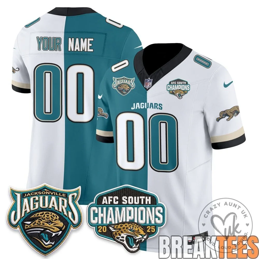 Jacksonville Jaguars AFC South Champions Black and Teal Football Jersey 7 Jacksonville Jaguars AFC South Champions Black and Teal Football Jersey