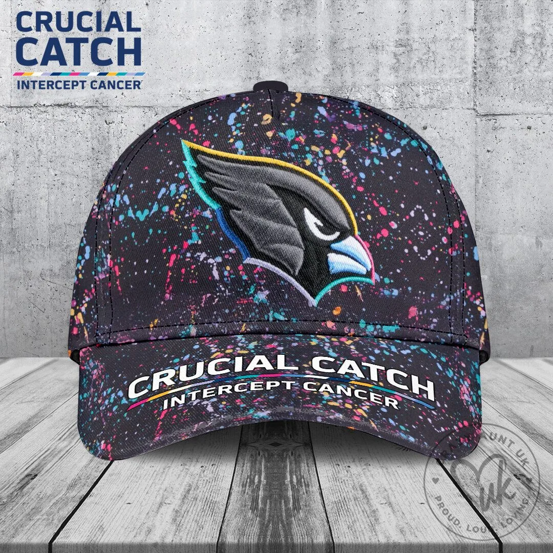 Arizona Cardinals Crucial Catch Intercept Cancer Paint Splatter Cap Hat 5 Arizona Cardinals Crucial Catch Intercept Cancer Paint Splatter Cap Hat