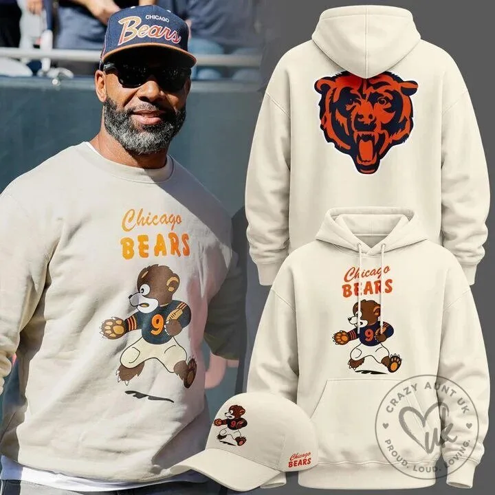 Chicago Bears Matt Forte Football Player Cartoon Bear Cream Hoodie