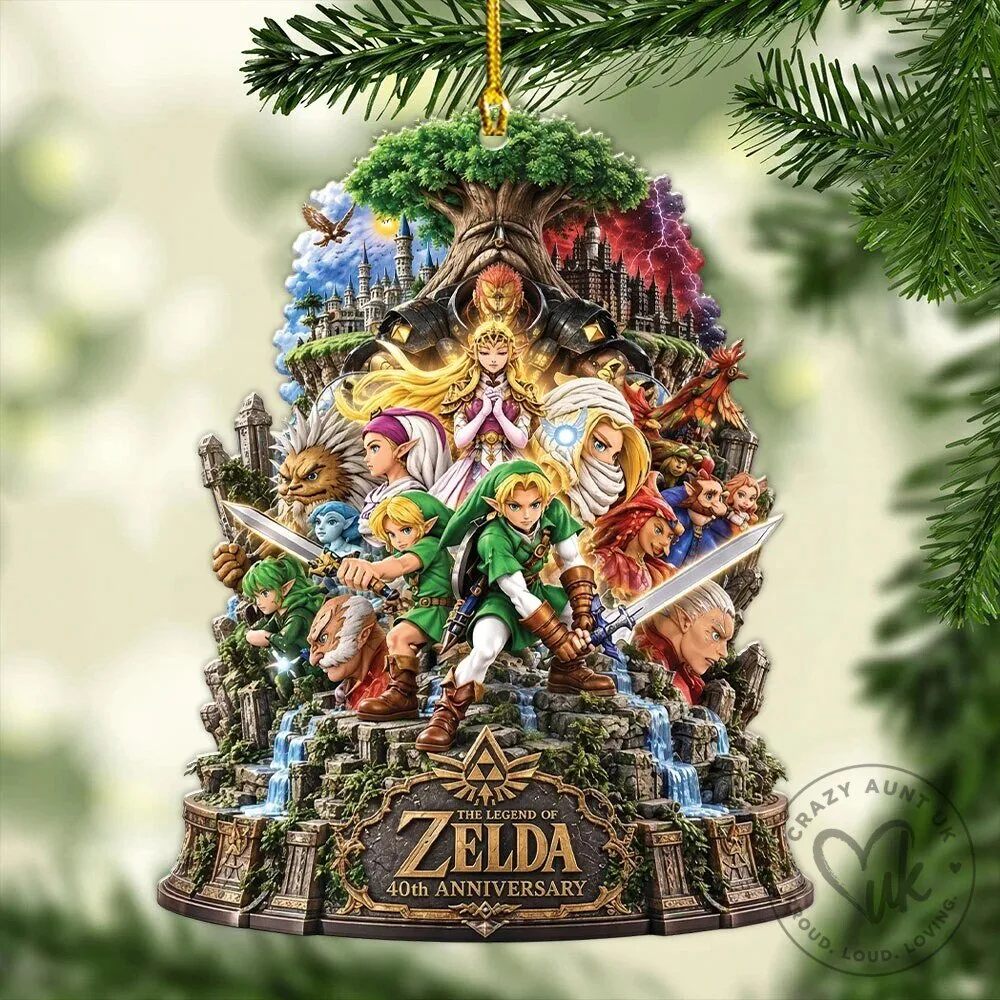 The Legend of Zelda 40th Anniversary Custom Shape Double Sided Acrylic Ornament 1 The Legend of Zelda 40th Anniversary Custom Shape Double Sided Acrylic Ornament