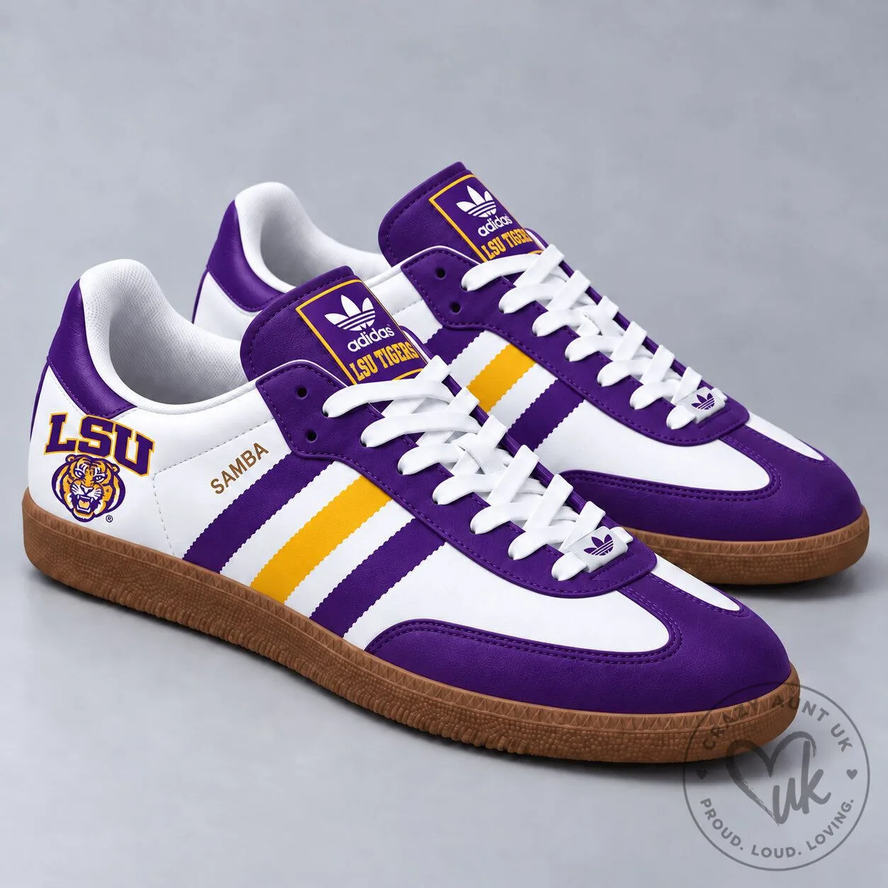 Louisiana State University Tigers Adidas Samba Team Logo Sneakers Shoes