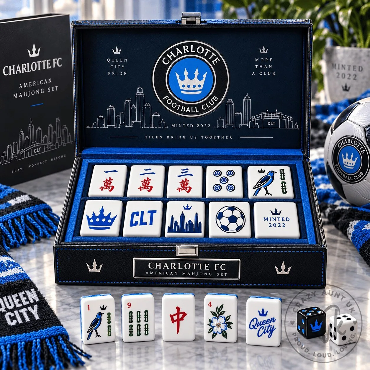 Charlotte Football Club American Mahjong Tiles Game Set 1 Charlotte Football Club American Mahjong Tiles Game Set