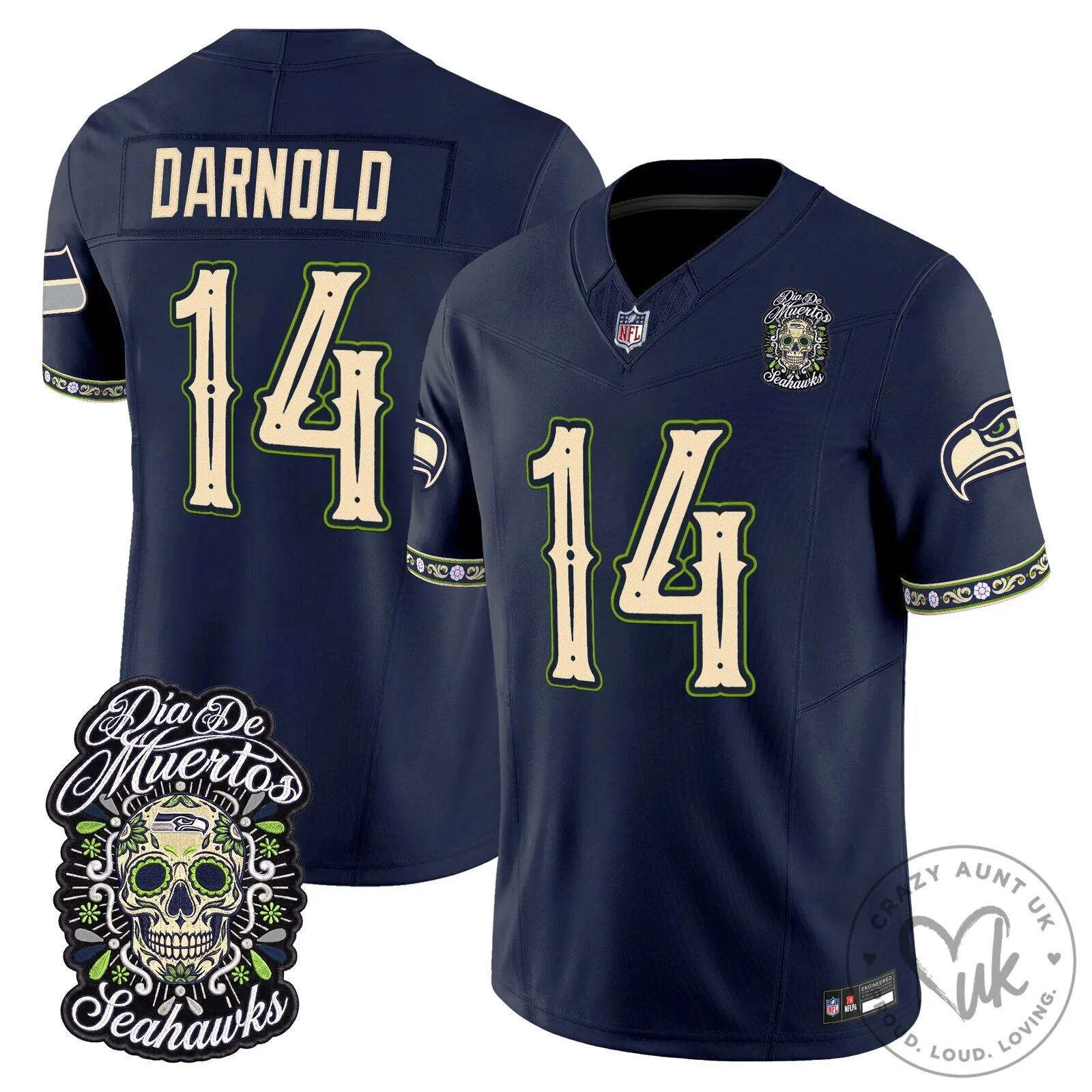 Sam Darnold Seattle Seahawks Dia de los Muertos Football Jersey