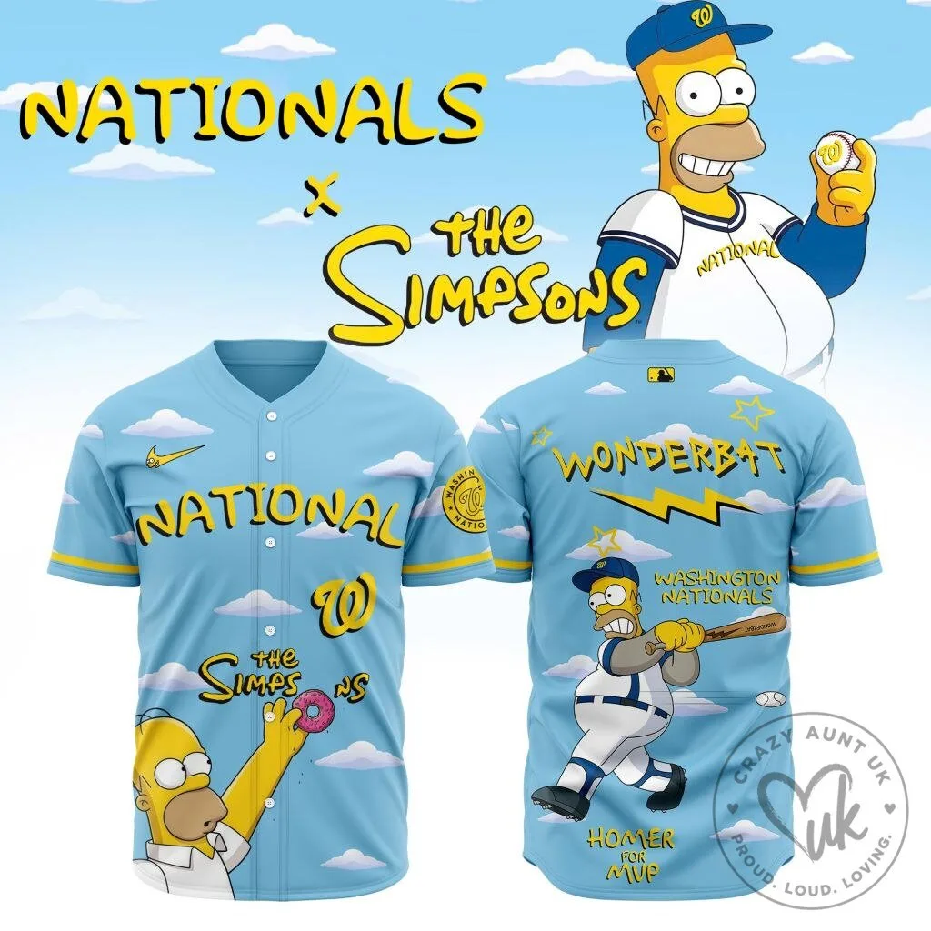 Homer Simpson Baseball Jersey from The Simpsons - Washington Nationals Edition