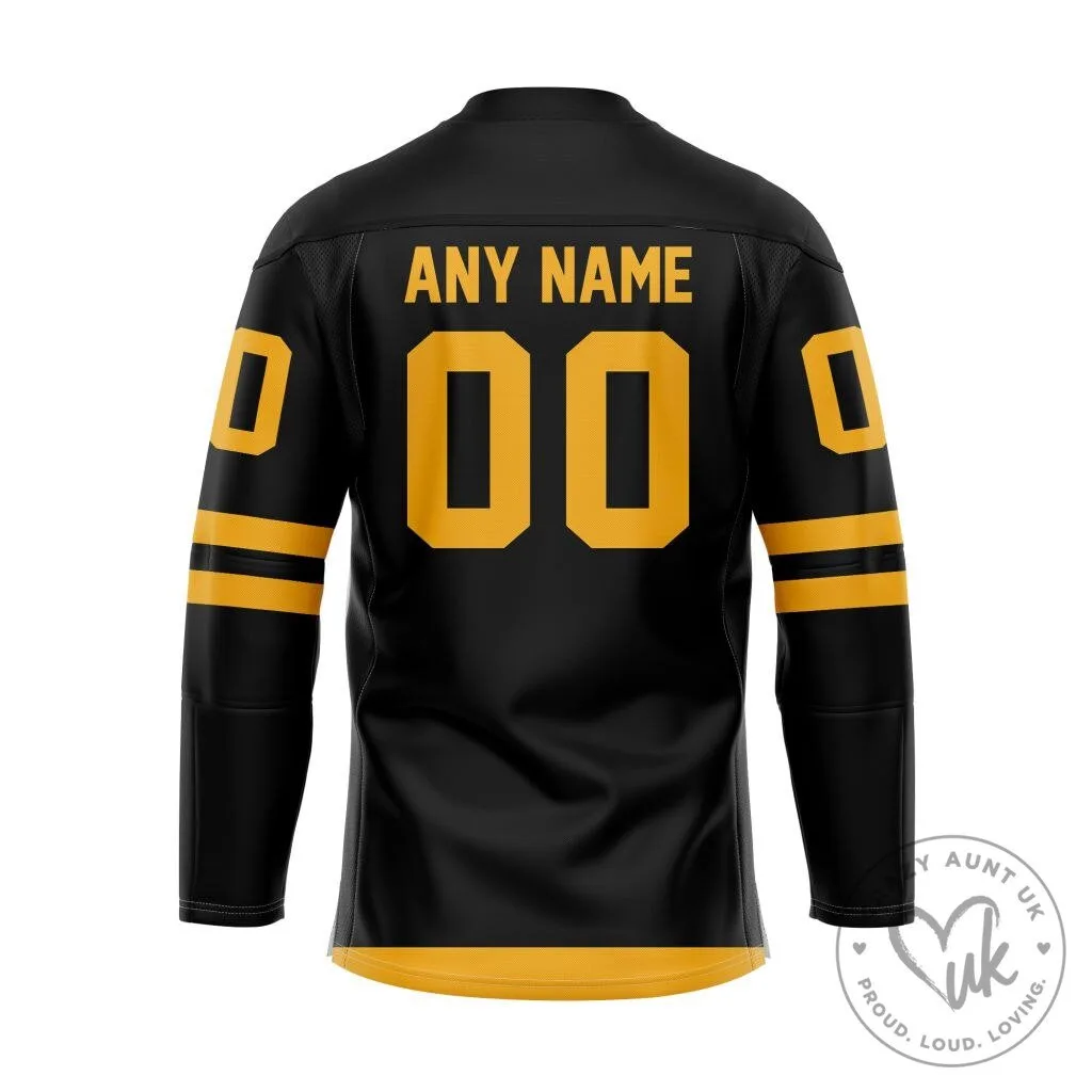 Colorado College Tigers NCHC Black Lace-Up Hockey Jersey 7 Colorado College Tigers NCHC Black Lace-Up Hockey Jersey