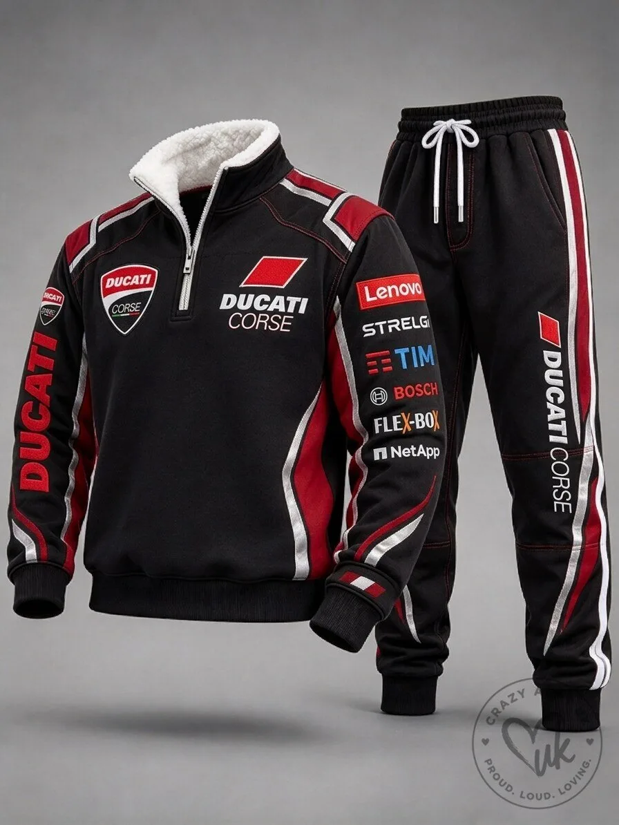 Ducati Corse Motorcycle Racing Team Quarter Zip Pullover Sweatshirt