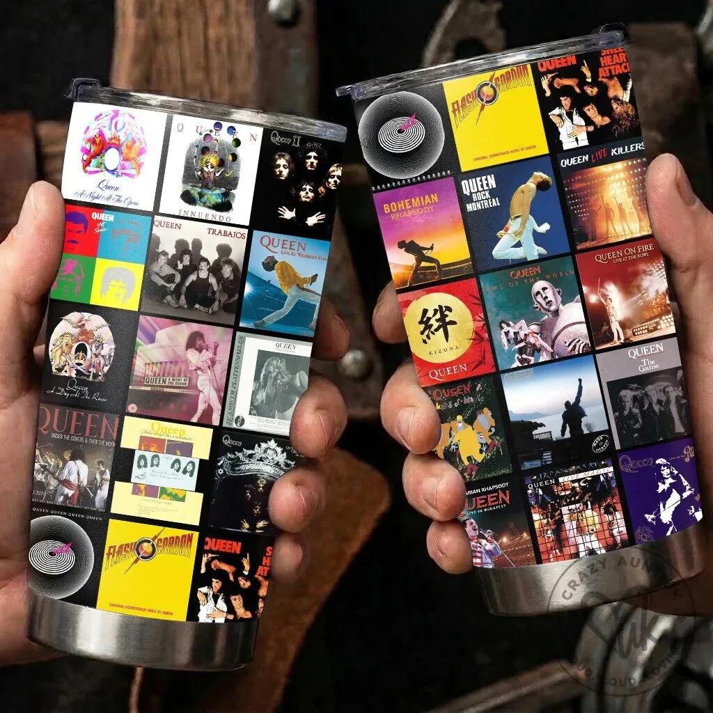 Queen Band Album Covers Collage Stainless Steel Insulated Tumbler