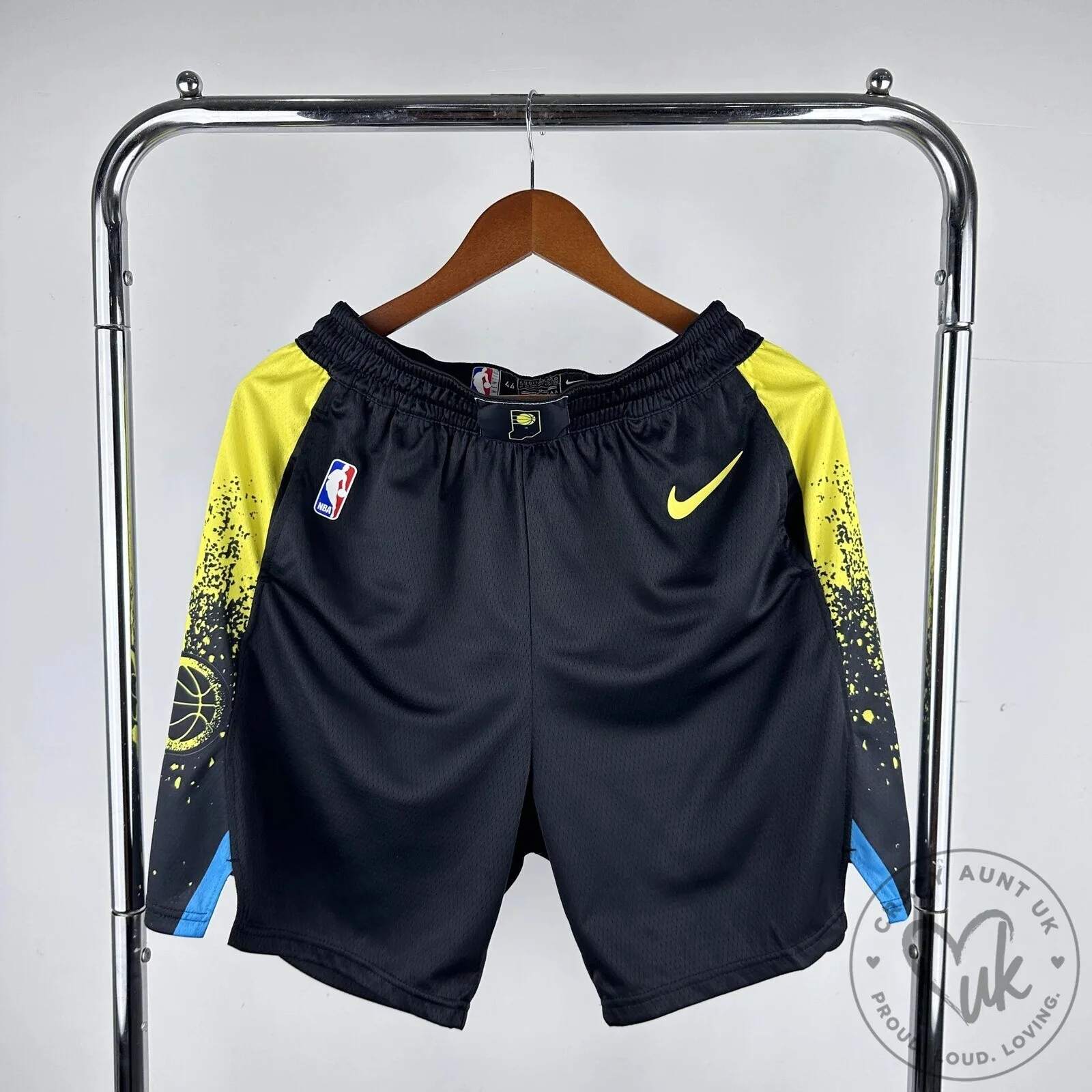 Indiana Pacers City Edition Black and Yellow Basketball Shorts