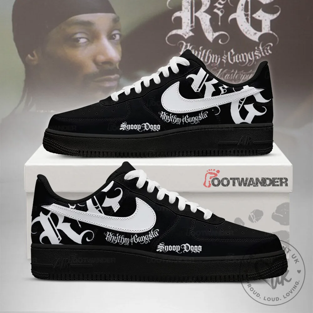 Snoop Dogg Rhythm and Gangsta Black and White Custom Shoes