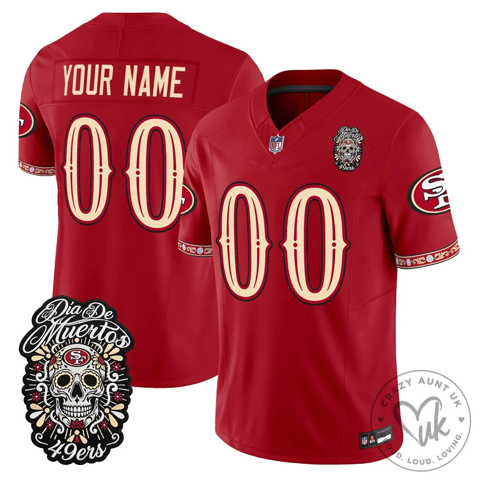 Custom Football Jersey for Dia de los Muertos - San Francisco 49ers