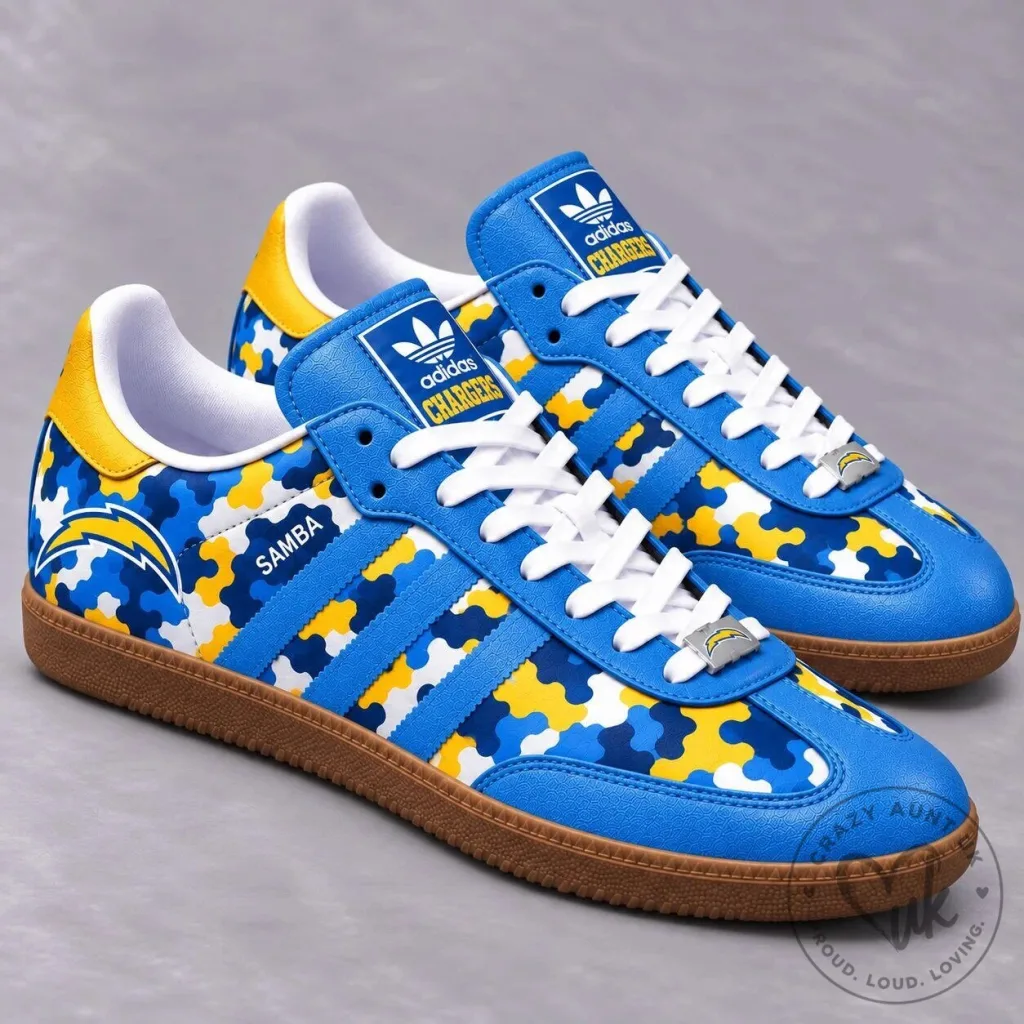 Los Angeles Chargers Football Team Camouflage Pattern Shoes Los Angeles Chargers Football Team Camouflage Pattern Shoes
