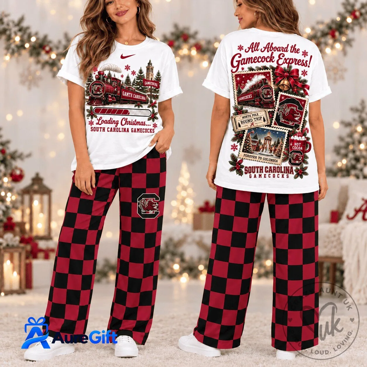 South Carolina Gamecocks Christmas Pajamas Set
