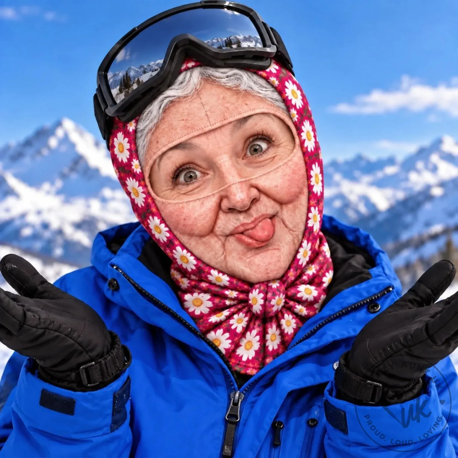 Funny Skiing Winter Balaclava Face Mask with Daisy Floral Pattern for Women 12 Funny Skiing Winter Balaclava Face Mask with Daisy Floral Pattern for Women