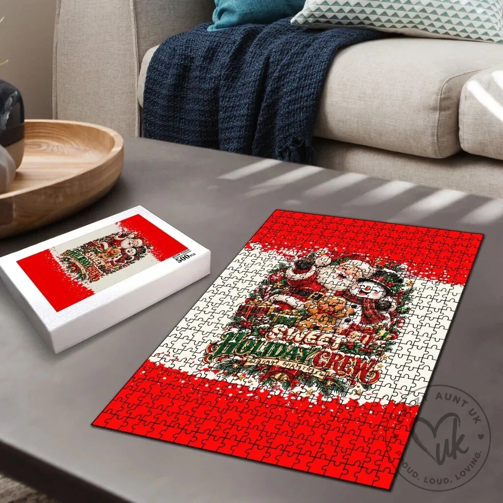 Sweet Holiday Crew Merry Christmas Santa Snowman Gingerbread Puzzle 8 Sweet Holiday Crew Merry Christmas Santa Snowman Gingerbread Puzzle