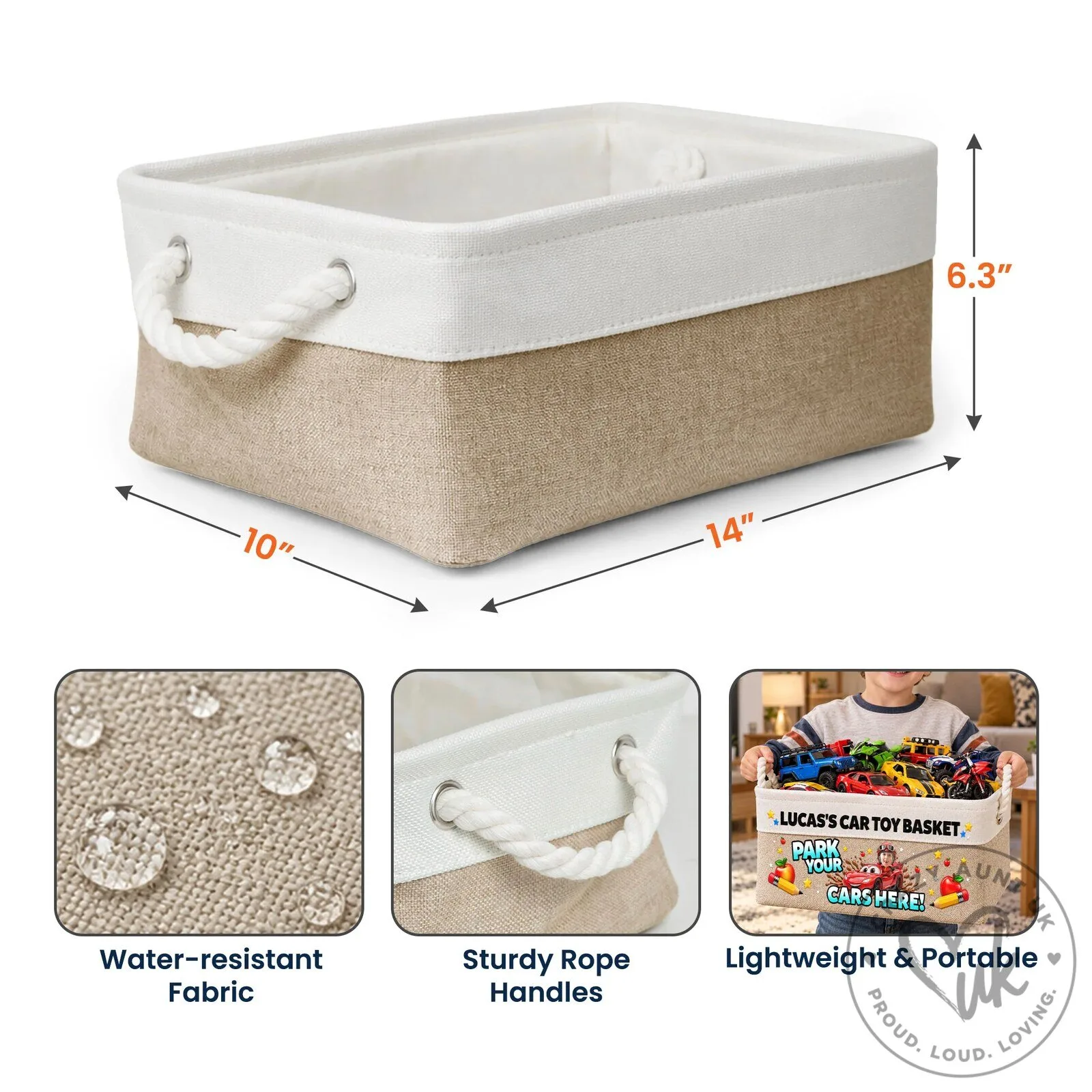 Personalized Kids Car Toy Storage Basket with Name and Photo, Children's Room Decor 13 Personalized Kids Car Toy Storage Basket with Name and Photo, Children