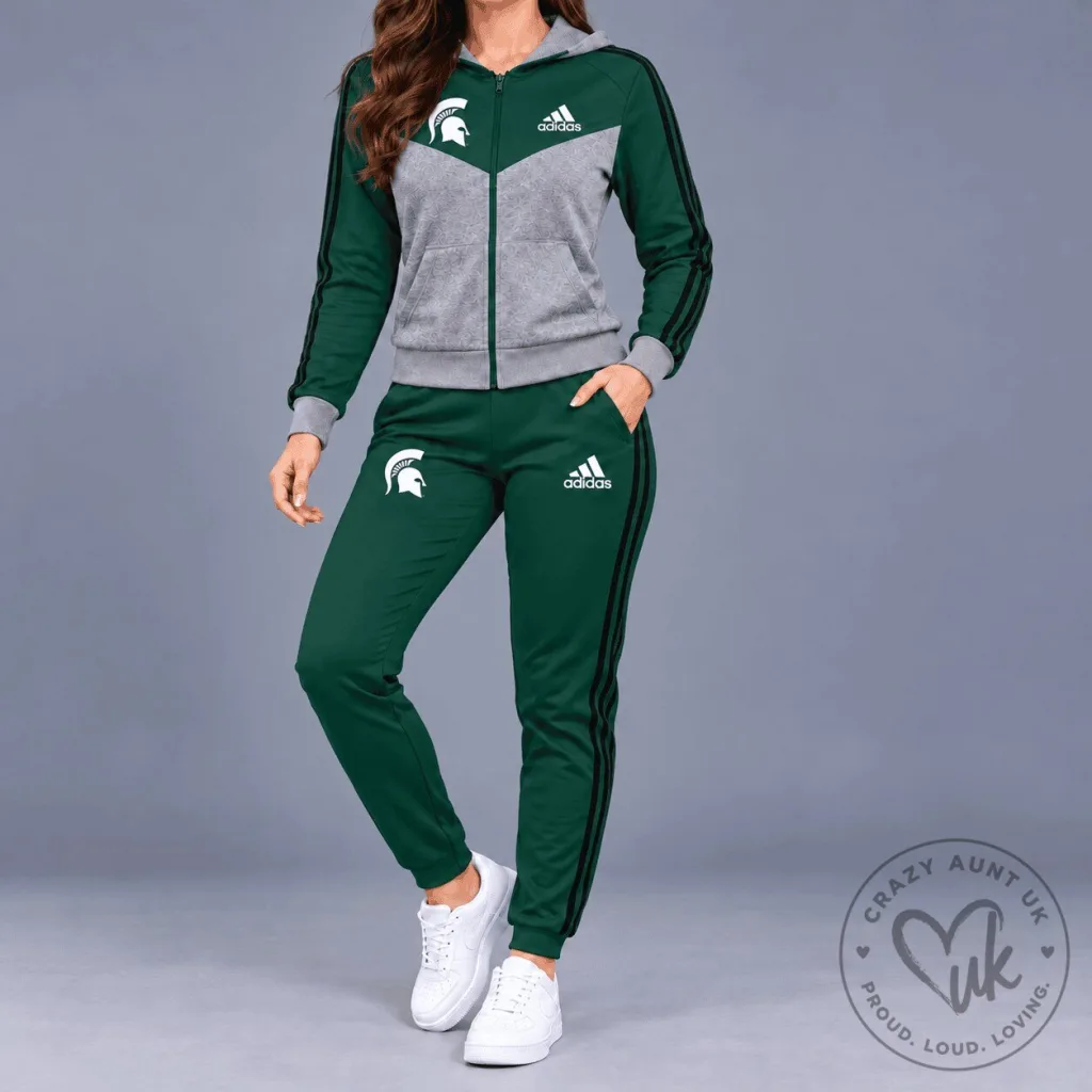 Michigan State Spartans NCAA Adidas Logo Women's Full-Zip Hoodie Michigan State Spartans NCAA Adidas Logo Women's Full-Zip Hoodie