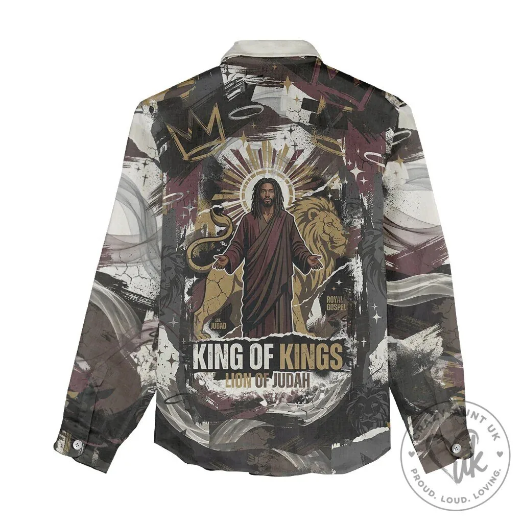 Jesus Is King Lion Of Judah Christian Faith Women's Button-Down Shirt 11 Jesus Is King Lion Of Judah Christian Faith Women