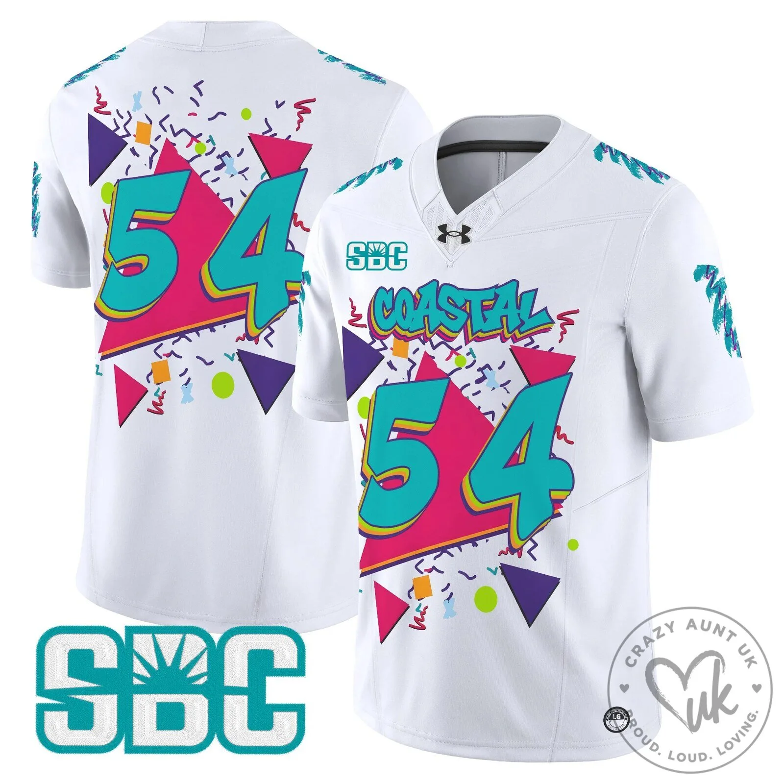 Limited Edition Vapor Football Jersey: Coastal Carolina Chanticleers Retro 90s Style