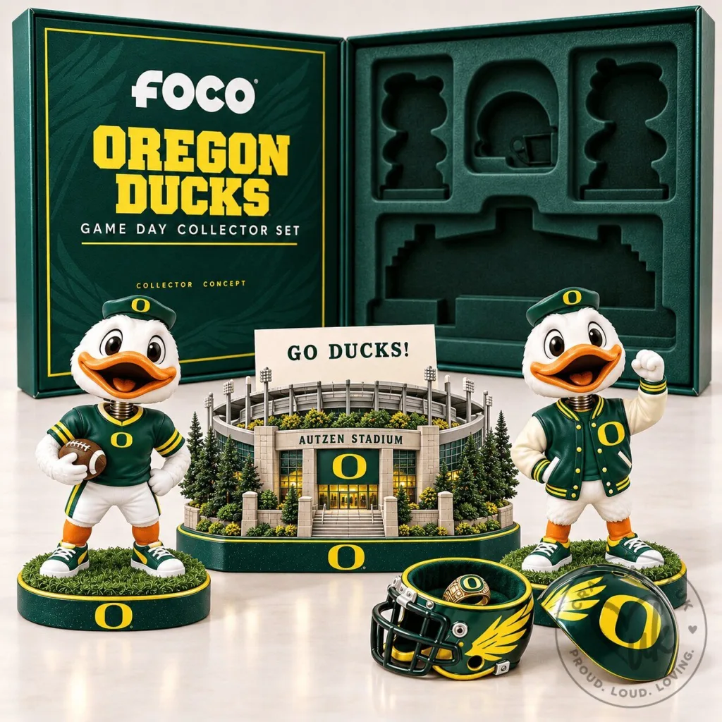 Oregon Ducks Game Day Collector Set Mascot Figurine