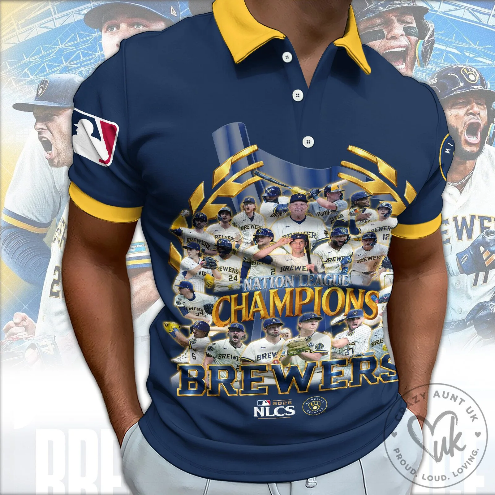Milwaukee Brewers 2023 National League Champions Baseball Polo Shirt 5 Milwaukee Brewers 2023 National League Champions Baseball Polo Shirt