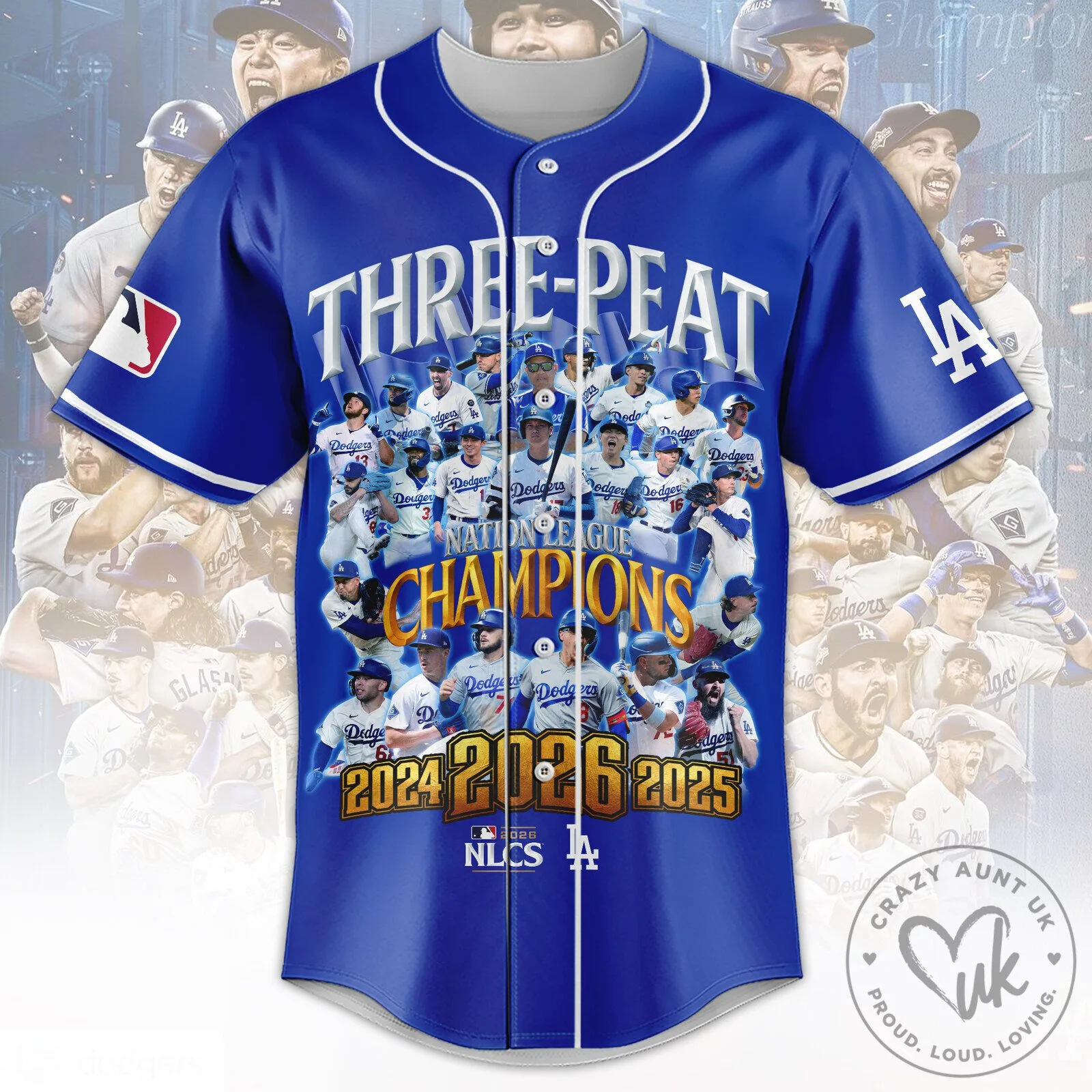 Baseball Jersey of the National League Champions: Los Angeles Dodgers Three-Peat Edition