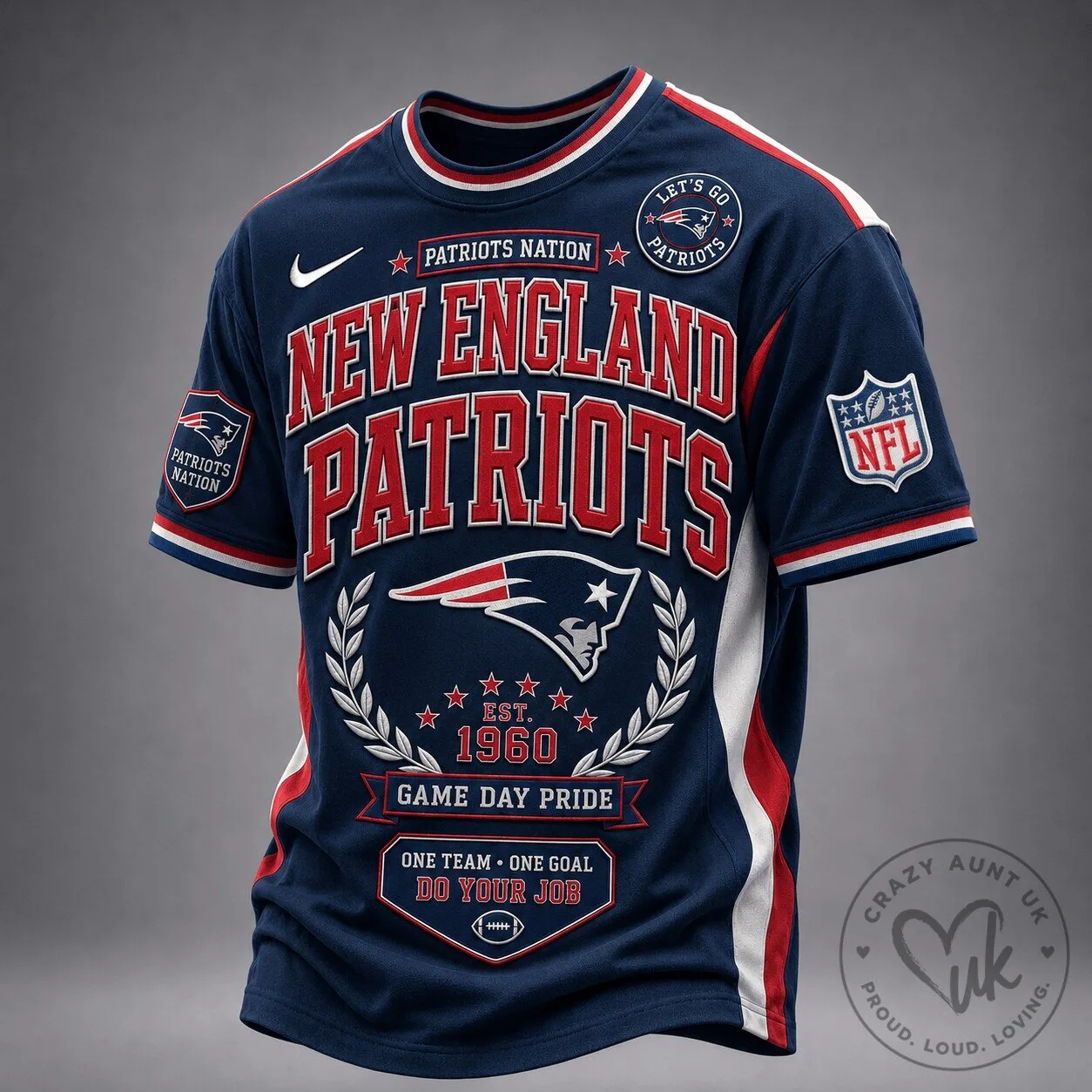New England Patriots Football Fan Shirt Game Day Pride T-Shirt