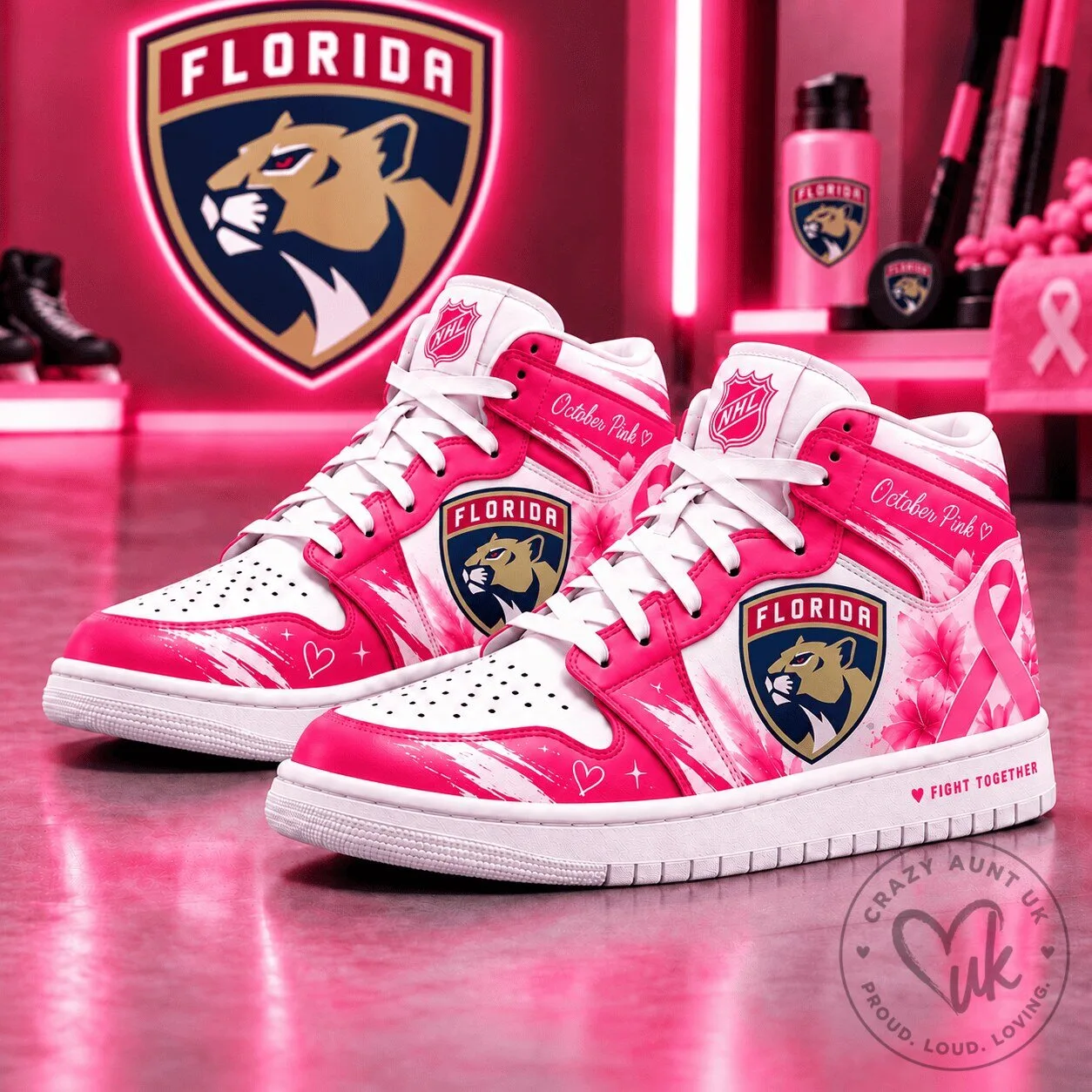 Florida Panthers NHL October Pink Edition High-Top Sneakers