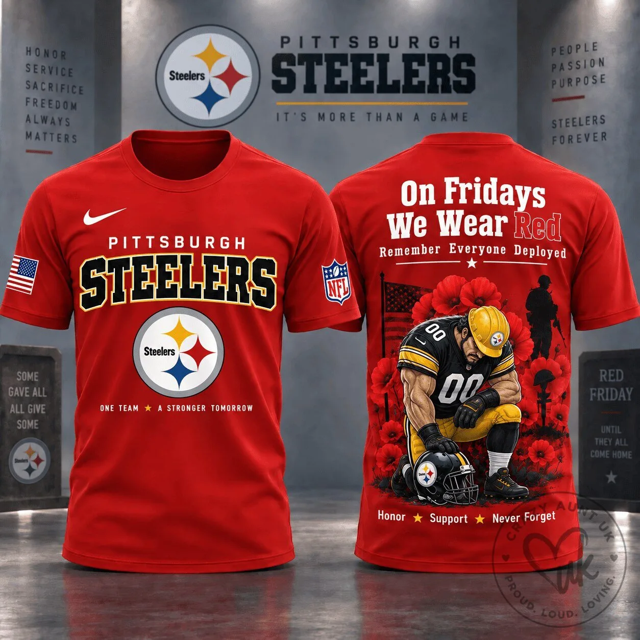 Pittsburgh Steelers Red Friday Remember Everyone Deployed T-Shirt