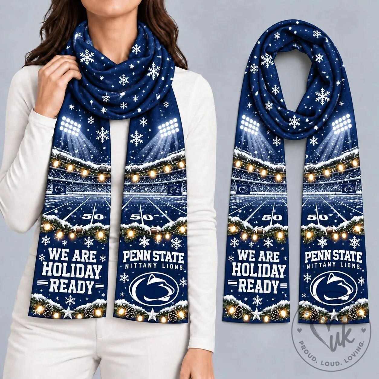 Penn State Nittany Lions Christmas Holiday Ready Winter Scarf