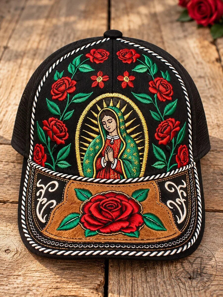 Our Lady of Guadalupe Virgin Mary Embroidered Trucker Hat