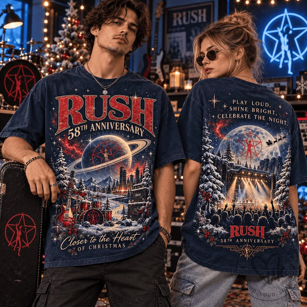 Rush 58th Anniversary Closer to the Heart of Christmas Concert T-Shirt